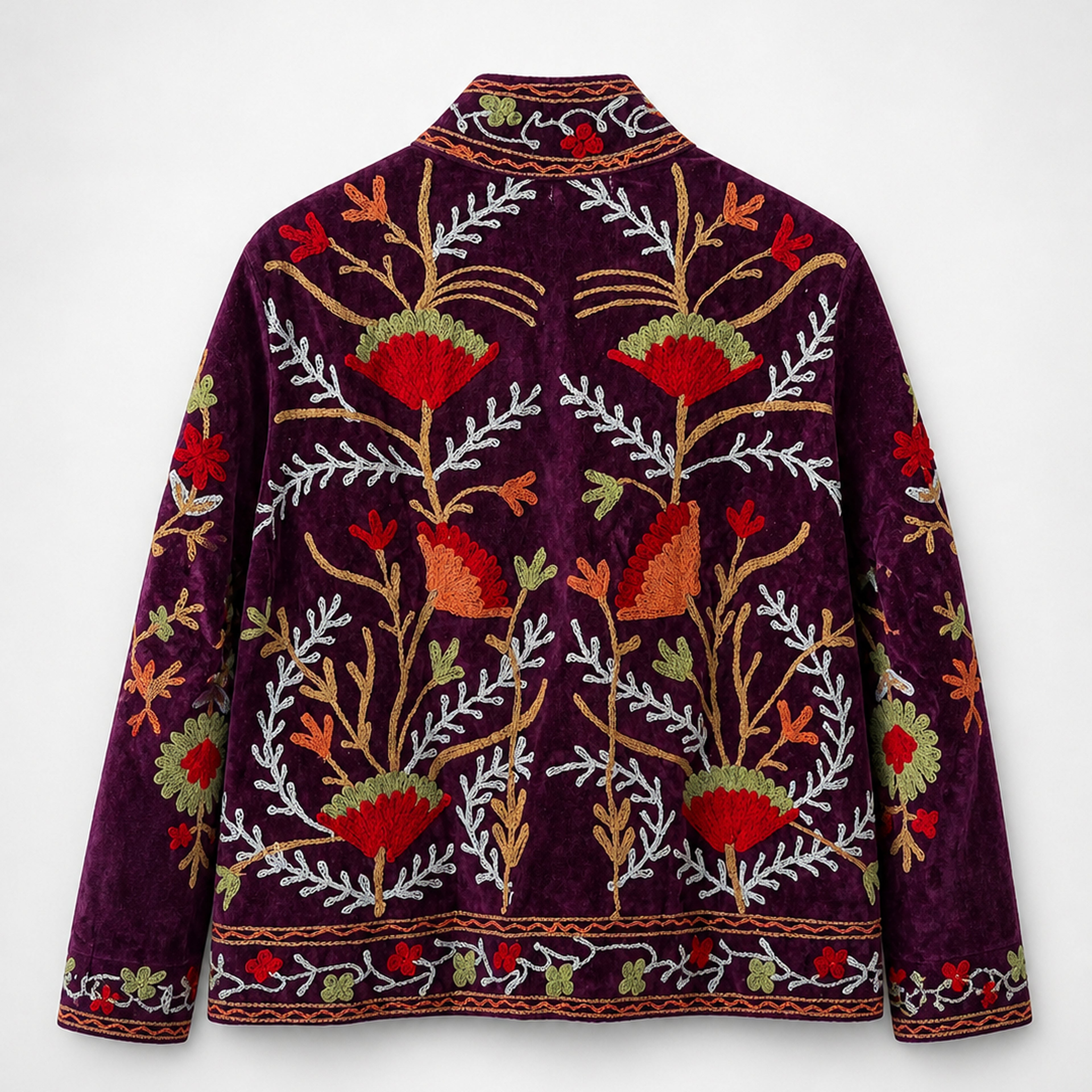 The Thari Hand-Embroidered Velvet Suzani Blazer