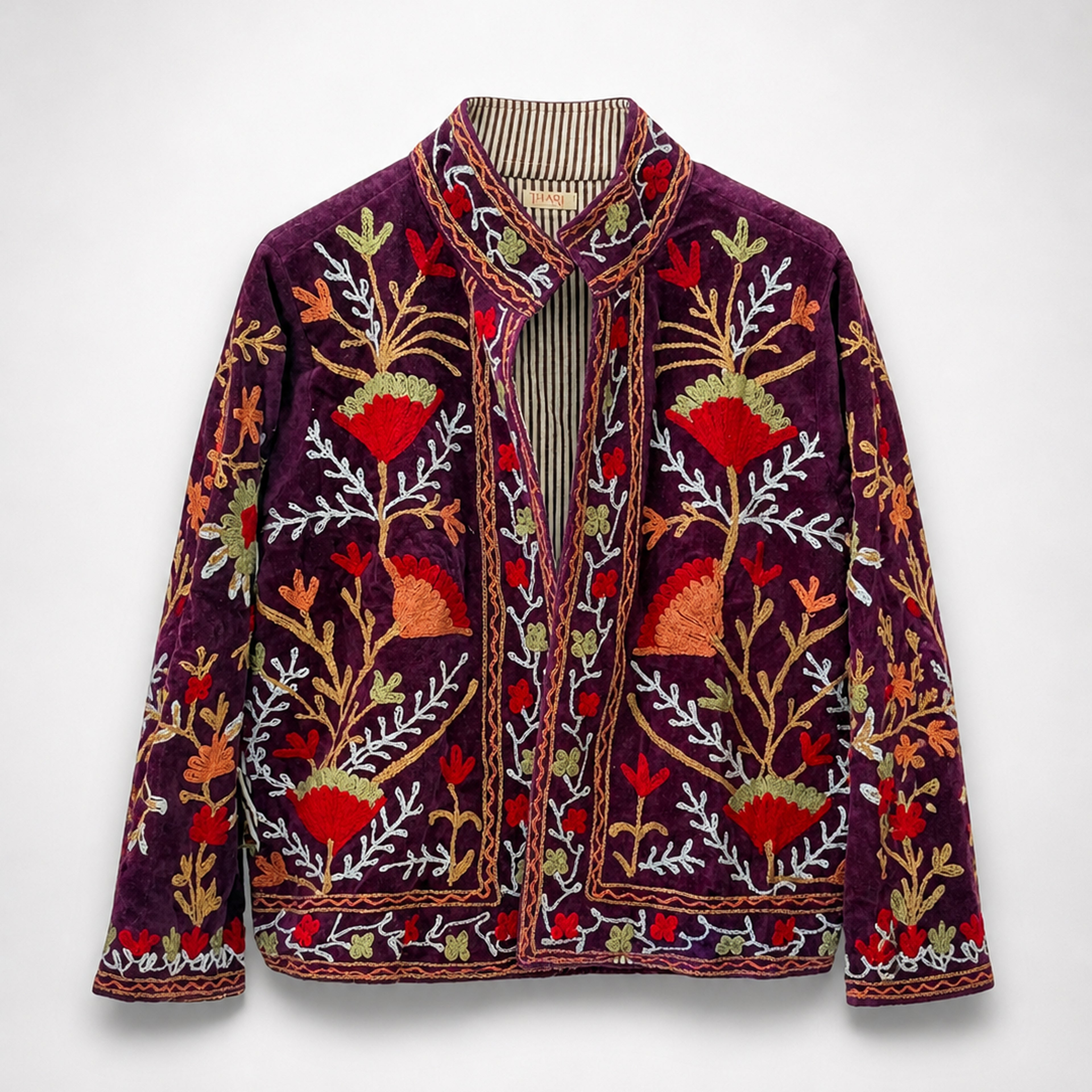 The Thari Hand-Embroidered Velvet Suzani Blazer