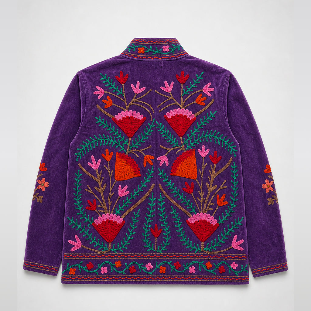 The Thari Hand-Embroidered Velvet Suzani Blazer
