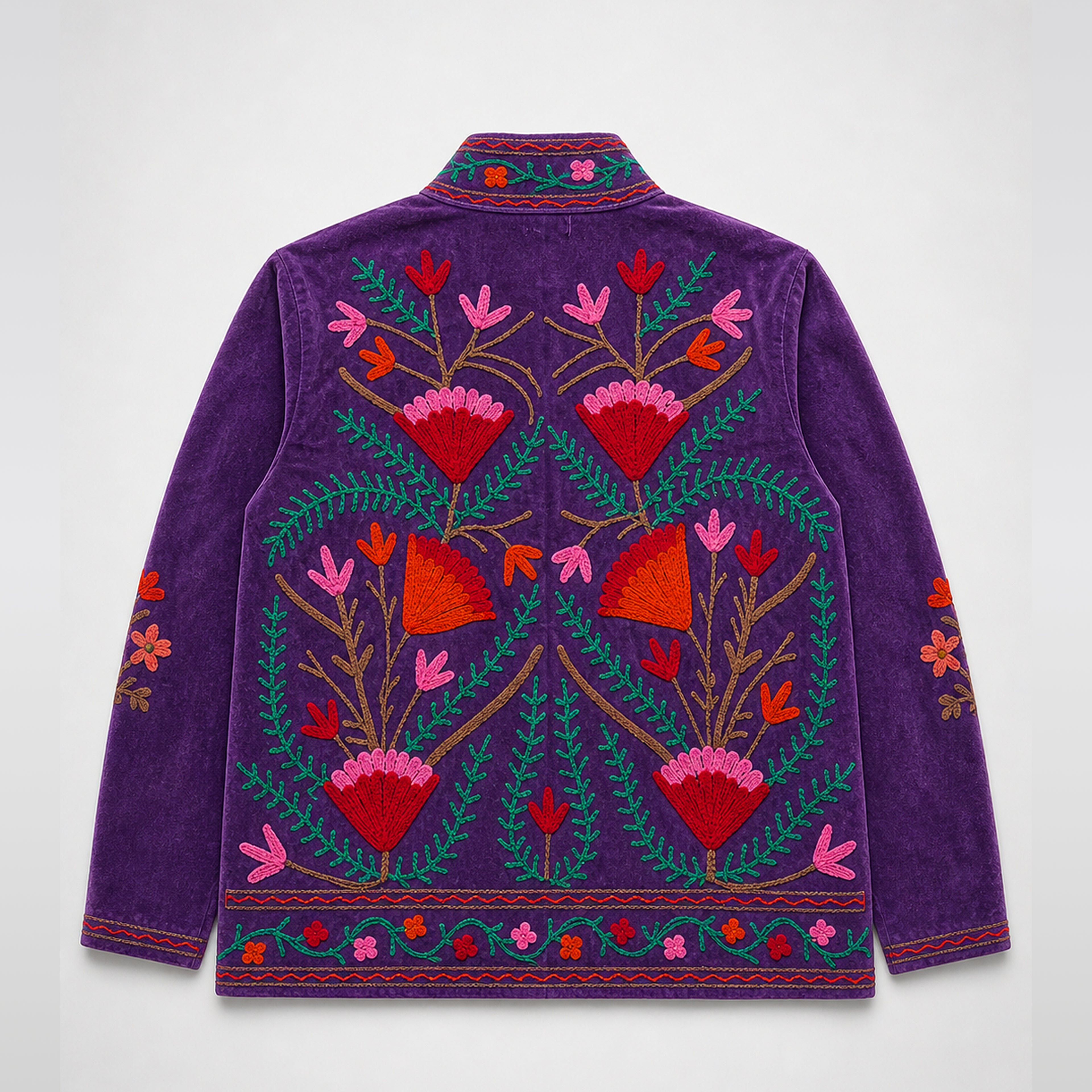 The Thari Hand-Embroidered Velvet Suzani Blazer