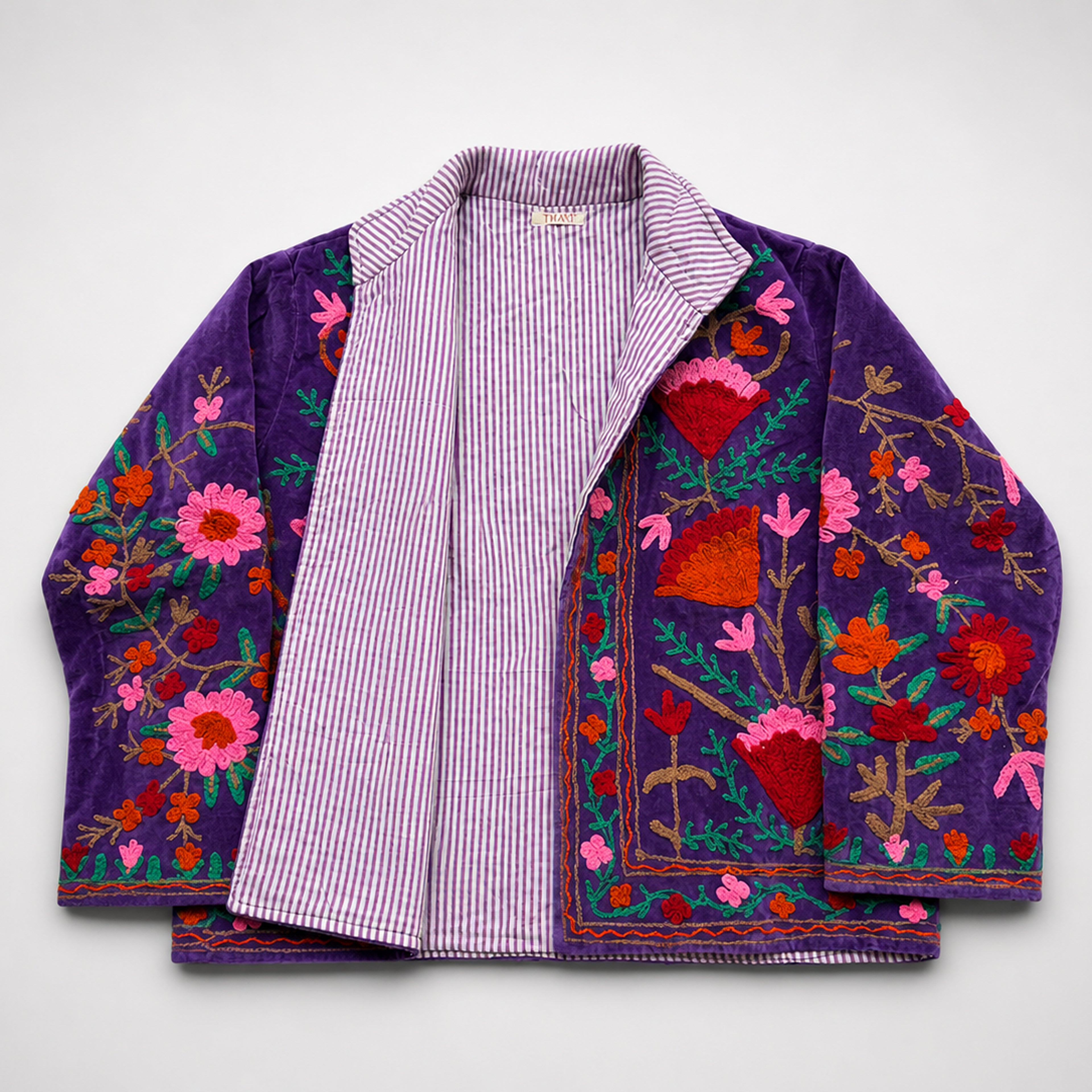 The Thari Hand-Embroidered Velvet Suzani Blazer