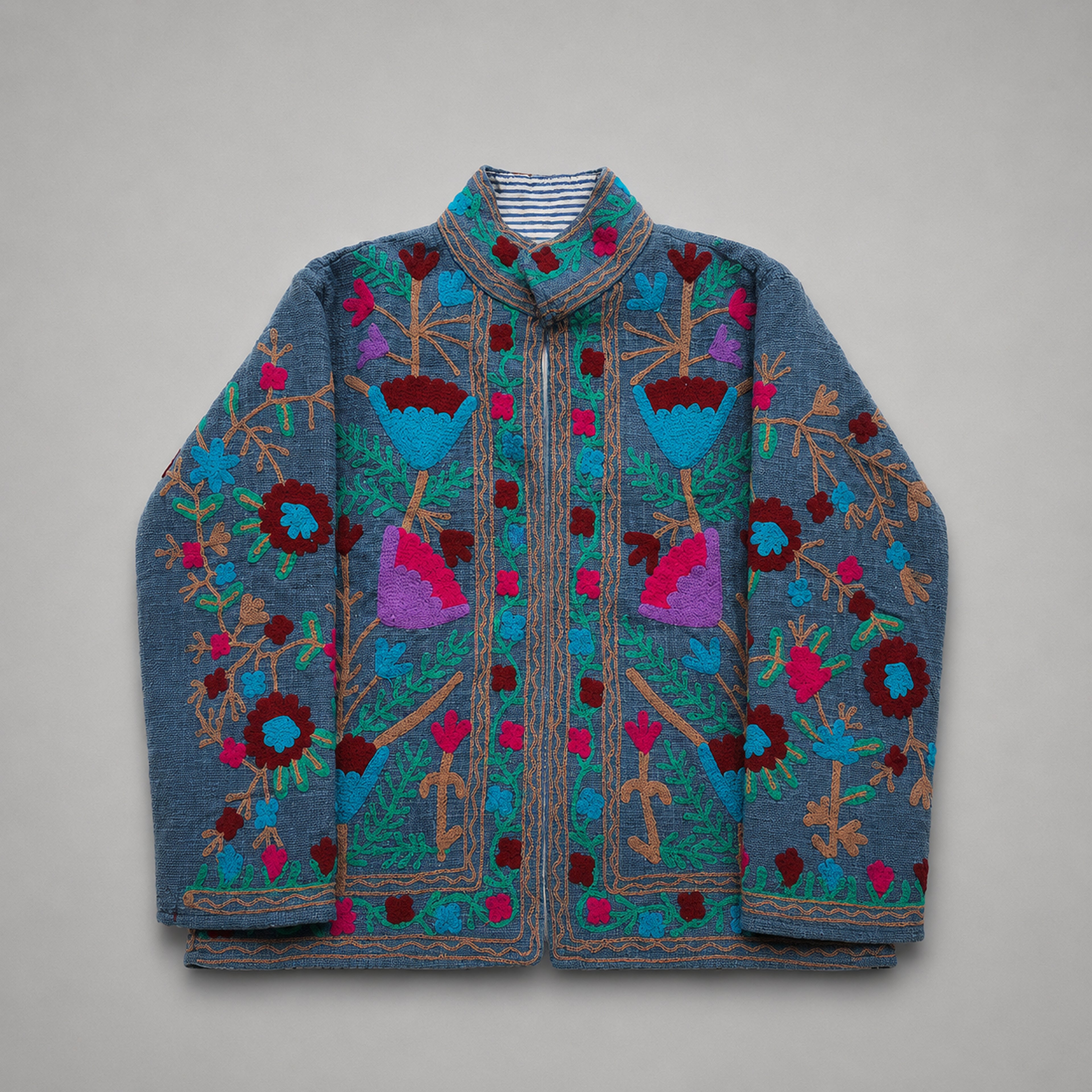 The Thari Hand-Embroidered Cotton Suzani Jacket