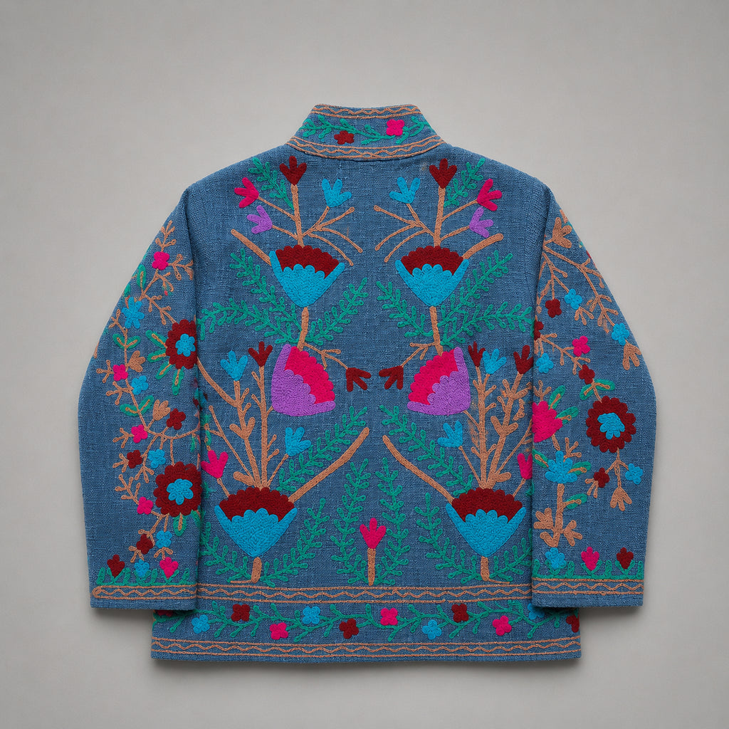The Thari Hand-Embroidered Cotton Suzani Jacket
