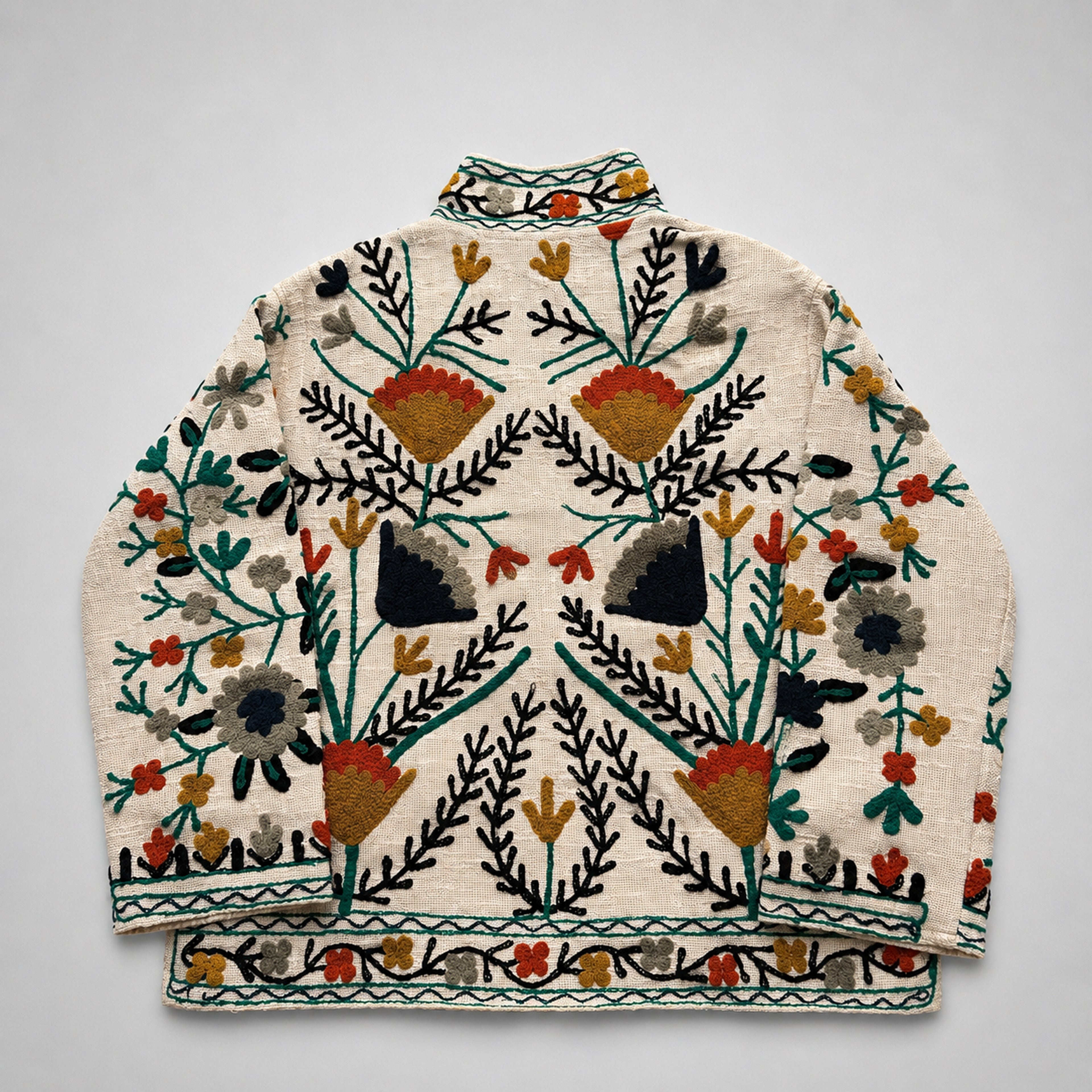 The Thari Hand-Embroidered Cotton Suzani Jacket
