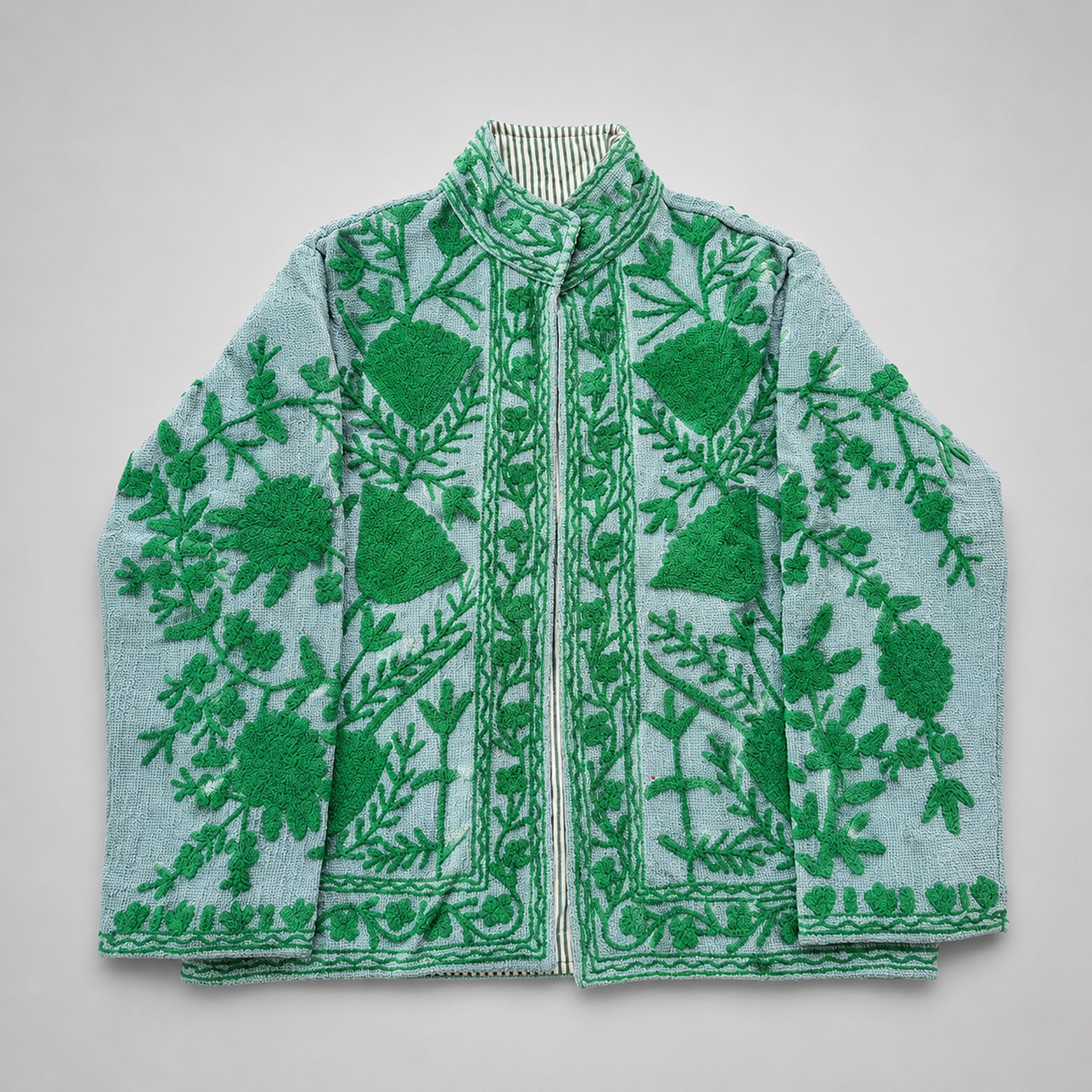 The Thari Hand-Embroidered Cotton Suzani Jacket combo