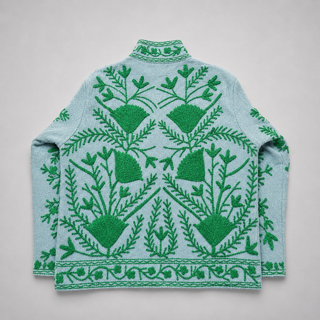 The Thari Hand-Embroidered Cotton Suzani Jacket combo