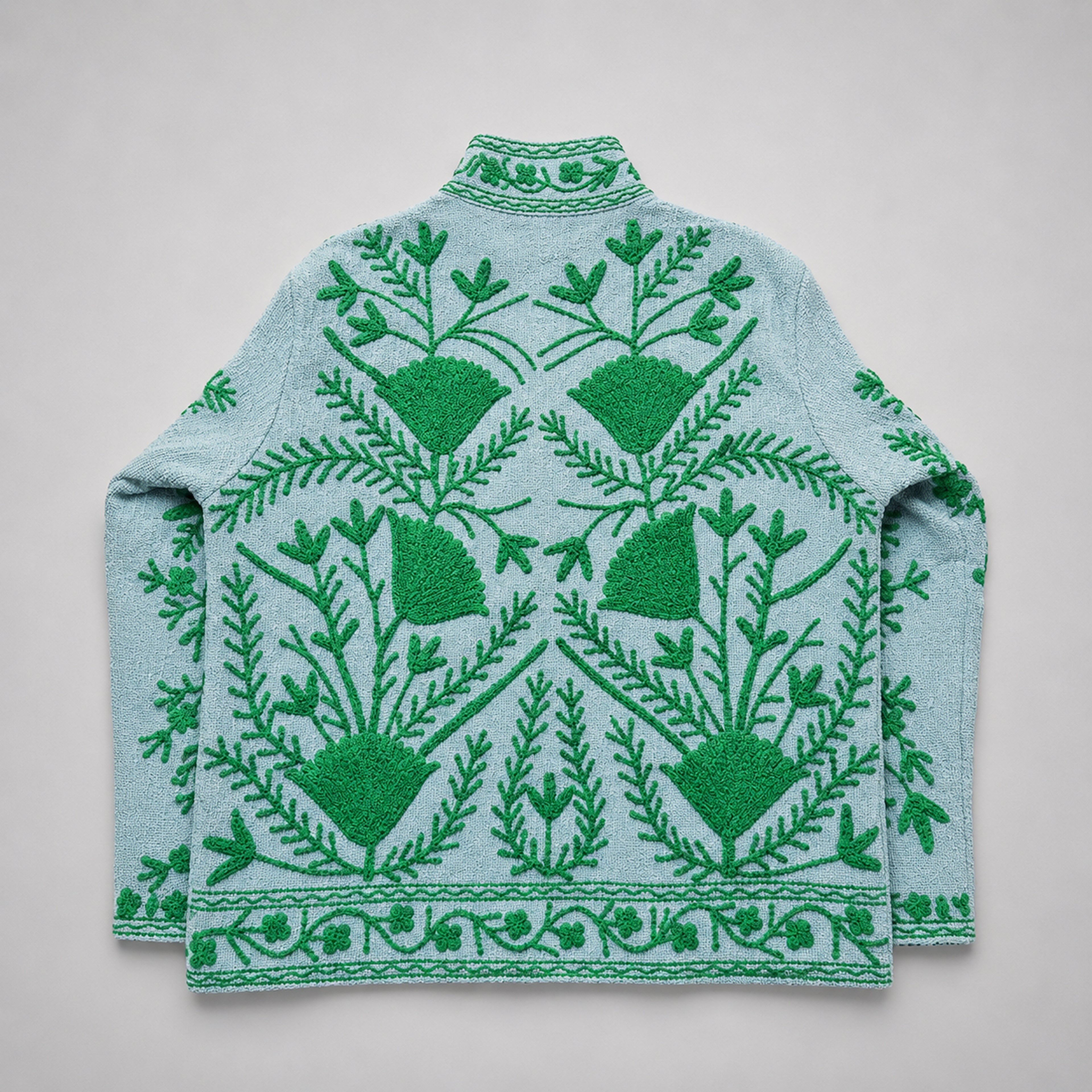 The Thari Hand-Embroidered Cotton Suzani Jacket combo