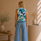 The Thari Hand-Printed Swan Print Reversible Quilted Short Jacket
