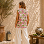 The Thari Hand-Printed Palm Print Reversible Quilted Short Jacket