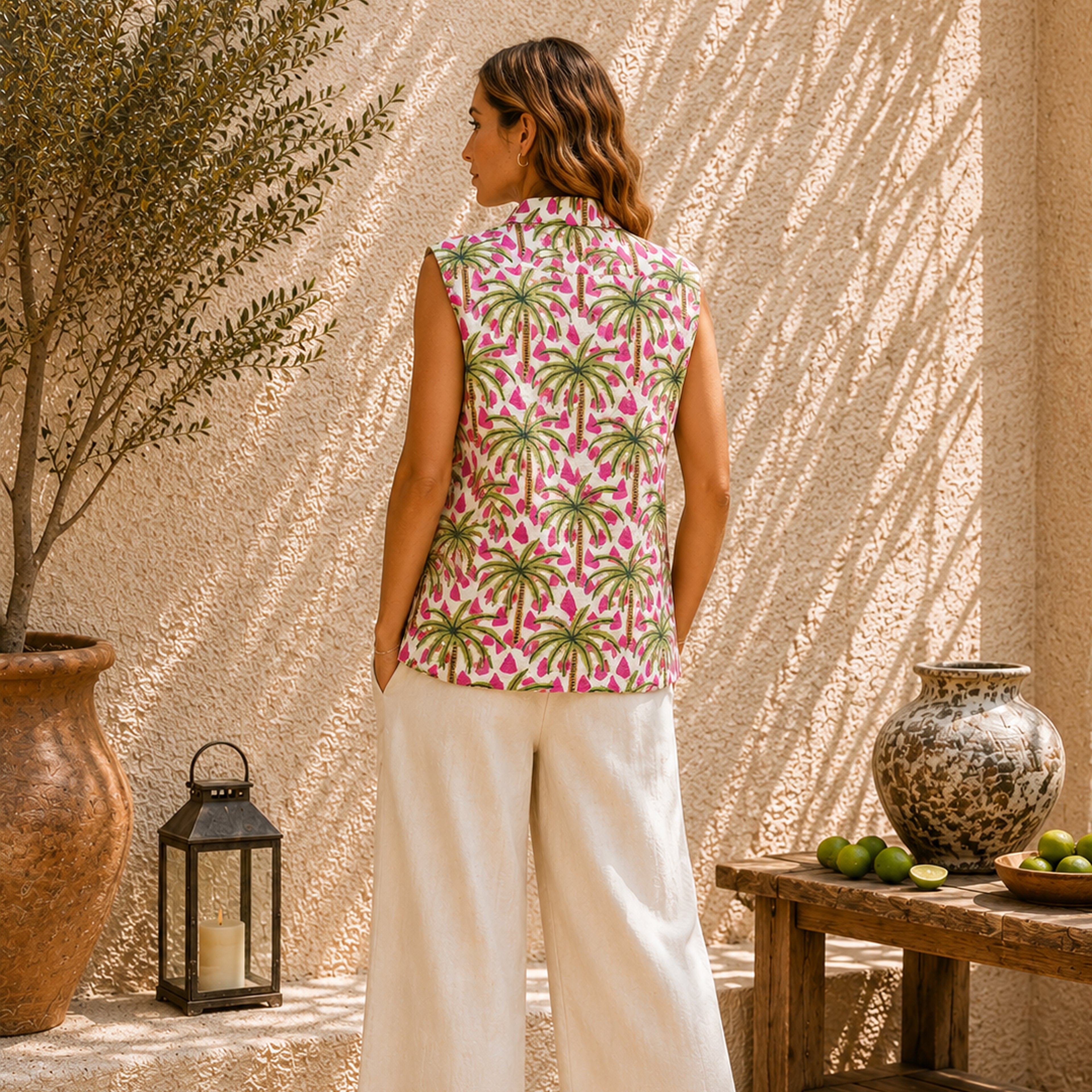 The Thari Hand-Printed Palm Print Reversible Quilted Short Jacket