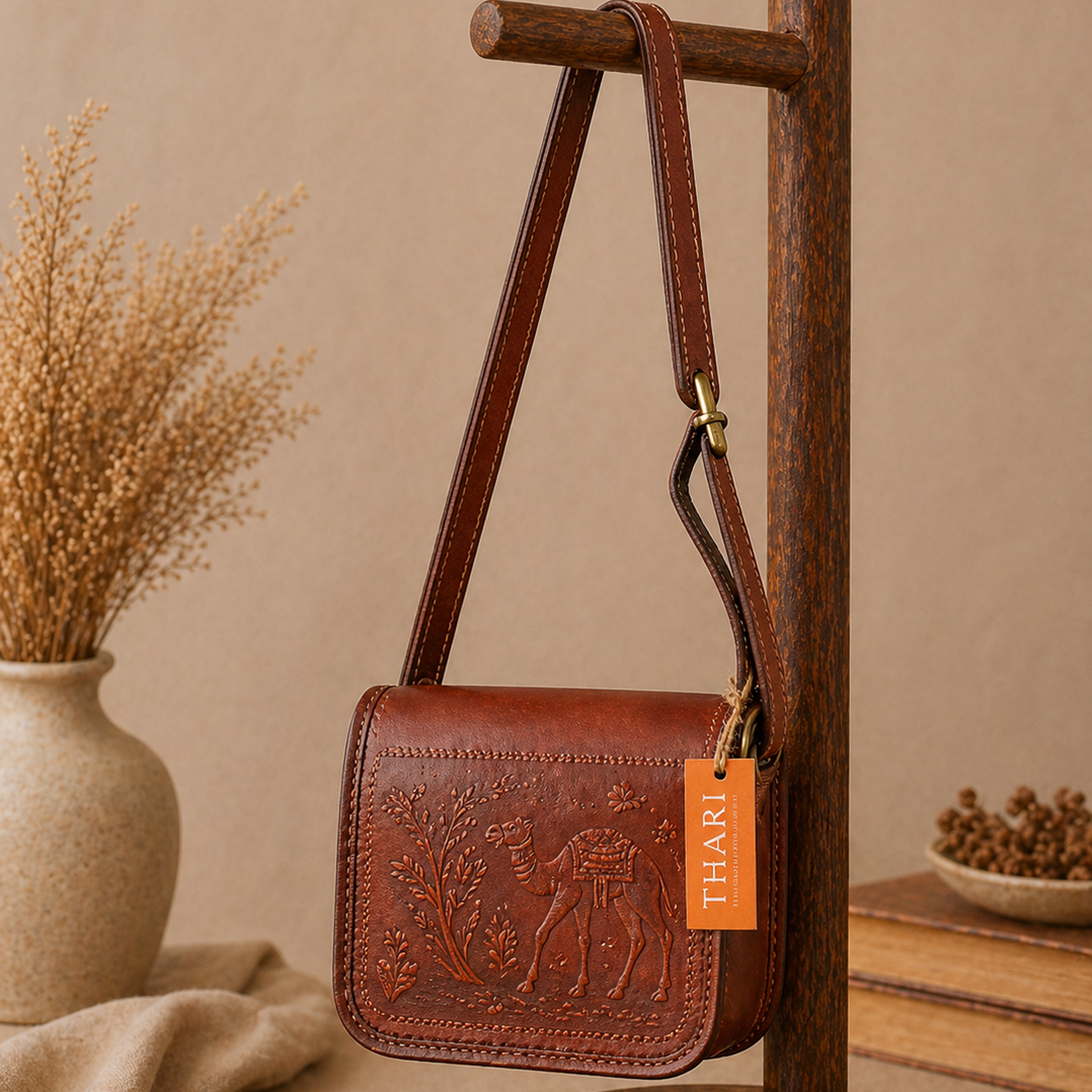 Thari Leather Crossbody Bag