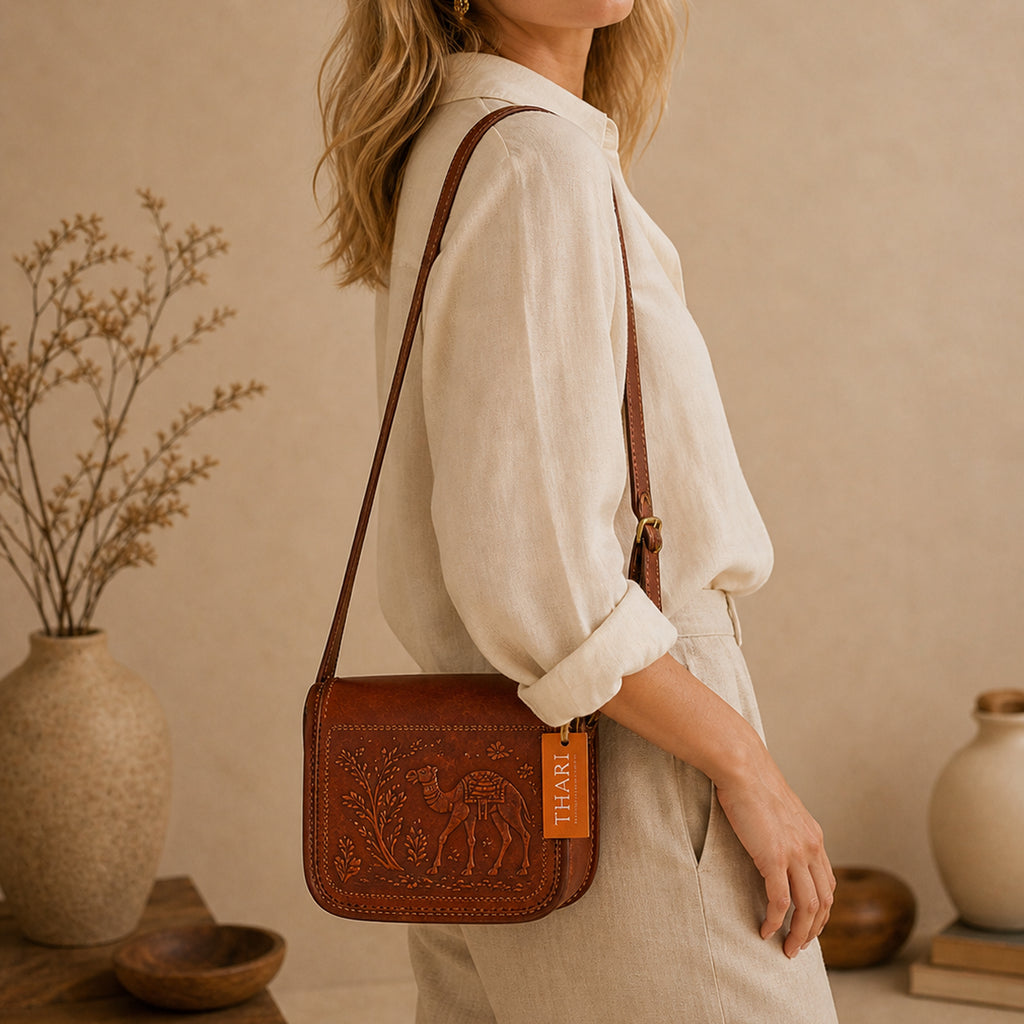 Thari Leather Crossbody Bag