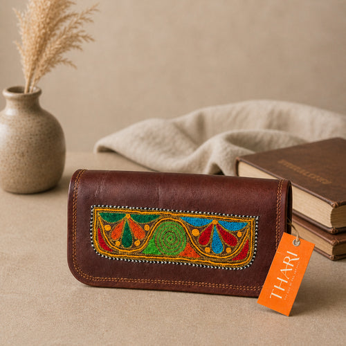 Thari Artisan Leather Envelope Clutch