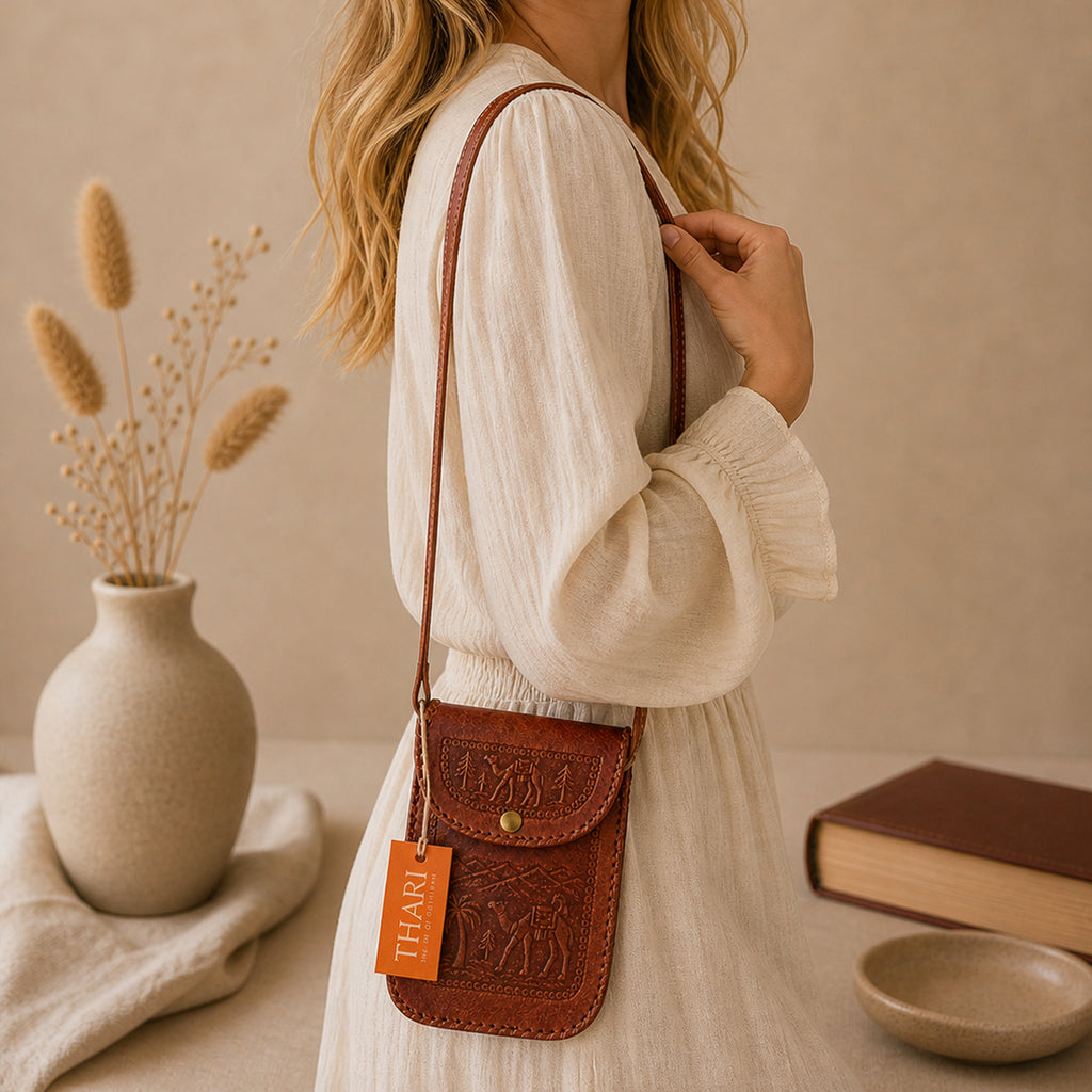 The Thari Artisanal Leather Essential Crossbody