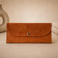 The Thari Artisanal Leather Heritage Wallet - Lotus Hand Embroidery